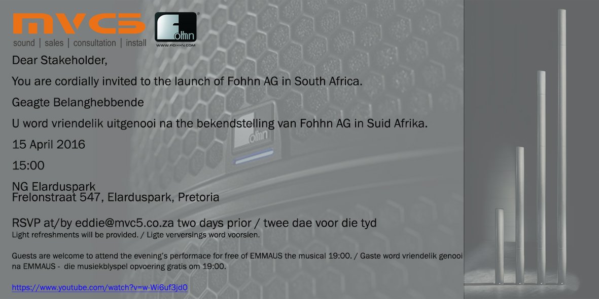 mvc5production's tweet image. Launching @FohhnAudioAG at NG Elarduspark. If you would like to have some Fohhn with us follow the info in the image