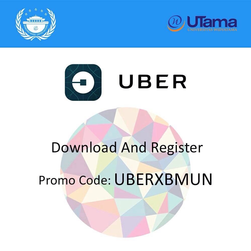 BandungMUN's tweet photo. Hello Delegates!
Do u want to picked up by our sponsor? Let's download UBER and Sign Up using UBERXBMUN promo code. https://t.co/HQPWgccpke