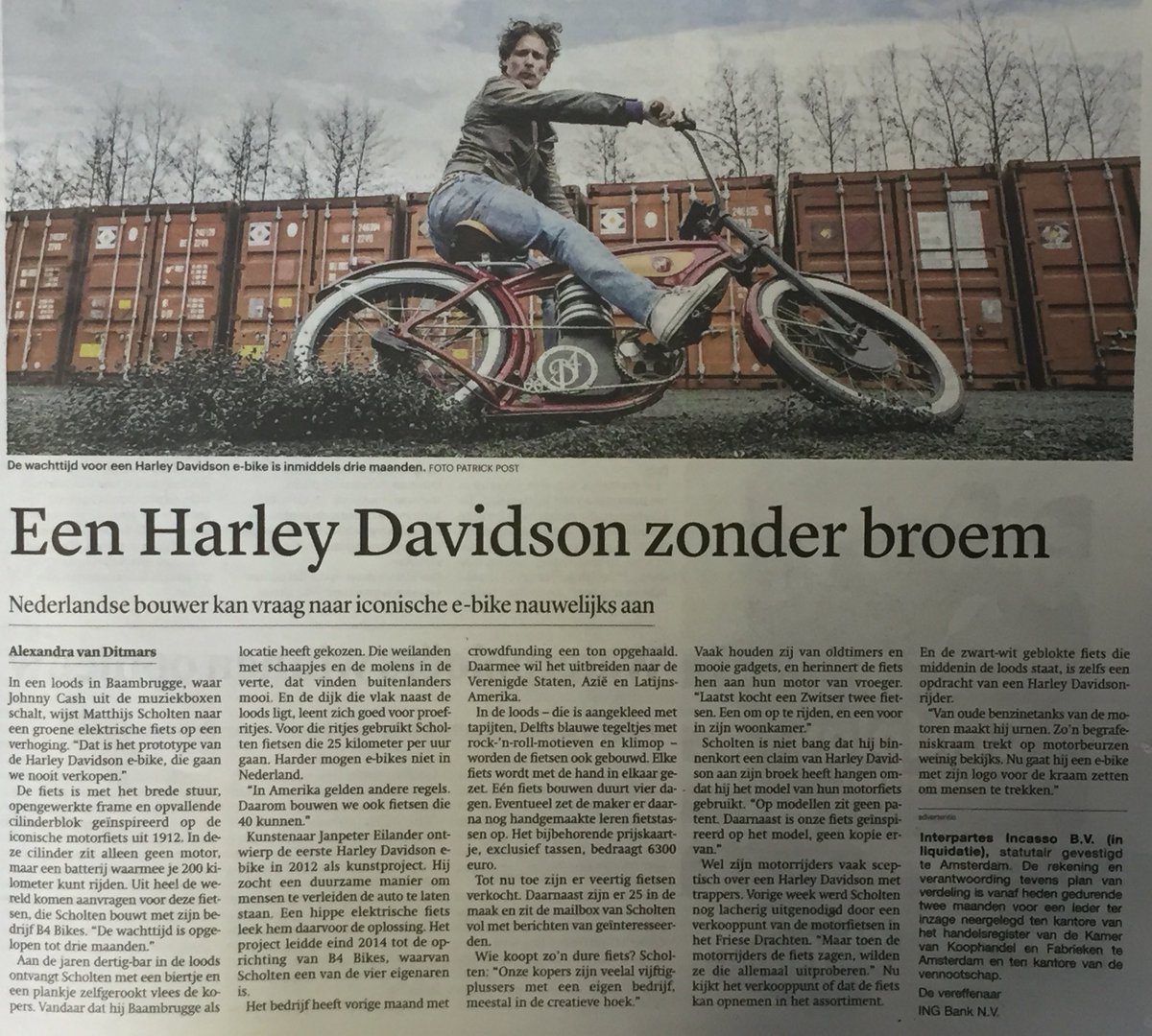 b4bikes's tweet photo. Today in newspaper Trouw! https://t.co/dNshDKI1mj