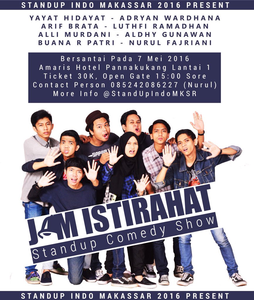 anakSTDN's tweet photo. yang suka nonton stand up comedy jangan lupa 7 mei 2016 yah ! more info cek twitter @StandUpIndoMKSR 😘 https://t.co/2WTqdtfvWm