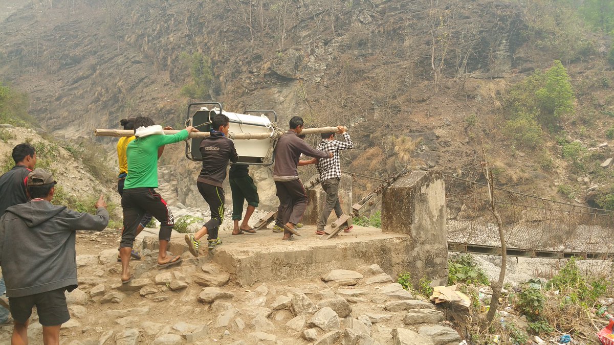 FitcraftEnergy's tweet photo. #savebox S arrived in Nepal to deliver off-grid #cleanenergy - with @YourPower_UK , @zedfactory, @TrinaSolar_EU https://t.co/FMoaGN069T