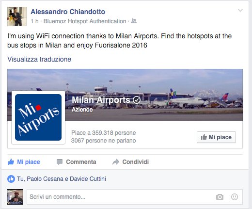 BluemozItalia's tweet photo. #Fuorisalone2016  Wi-Fi su pensiline Bus, servizio offerto da @MiAirports e powered by @BluemozItalia @IGPDecaux https://t.co/JEmFdfa4Lm