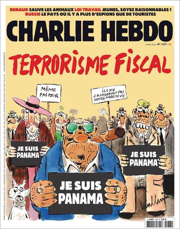 gillesjohnson's tweet image. Pas mal, la "Une" de @Charlie_Hebdo_ je trouve ;) #JeSuisPanama