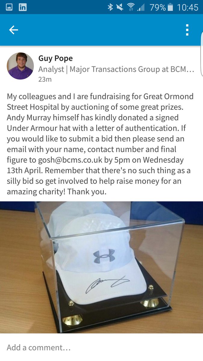 guypope30's tweet photo. #andymurray #underarmour #tennis #sport #auction #sportsmemorabilia https://t.co/W9TQgbE9G9