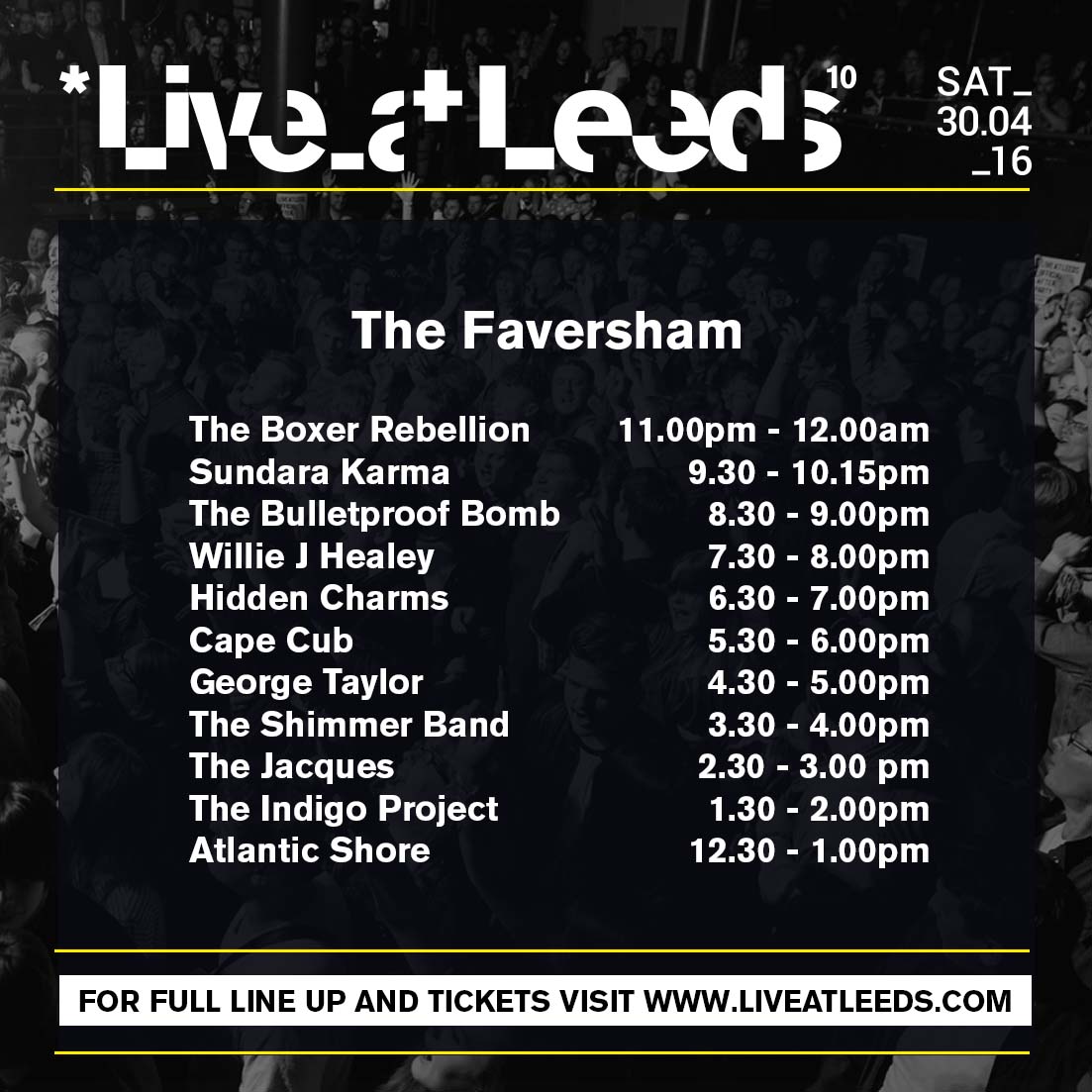 The_Faversham's tweet photo. We're excited to release our official venue lineup for @liveatleedsfest's 10th Anniversary! #LAL2016 https://t.co/DtHgt5V7Ts