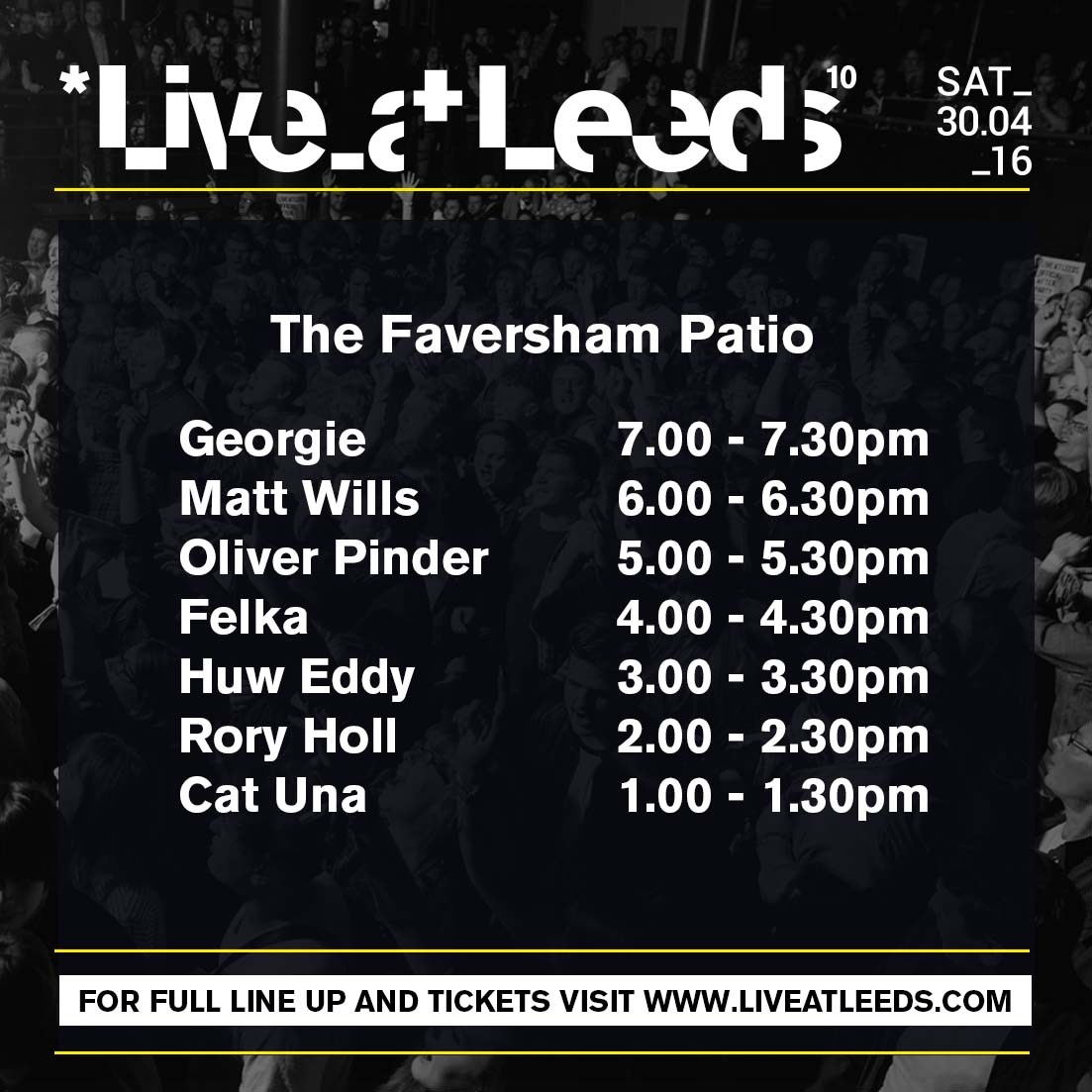 The_Faversham's tweet photo. Don't forget to check out our patio lineup for @liveatleedsfest too! #LAL2016 https://t.co/rBFJBjepkO