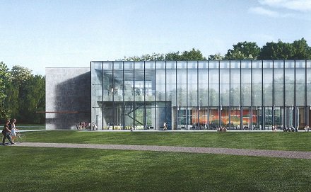 TilburgU's tweet photo. Nieuwbouw Onderwijs &amp; Zelfstudie Centrum rond. https://t.co/zZmoekxm3T https://t.co/DHxr0tolYr