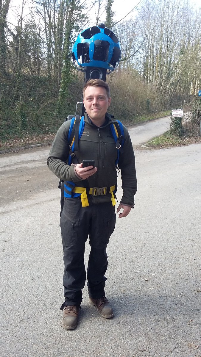 Ranger_sdnpa's tweet photo. Sending @SouthDownsWayNT Ben off on his #GoogleTrek to record  part of #SouthDownsWay #sillyOutfit https://t.co/thbSeLLEDA