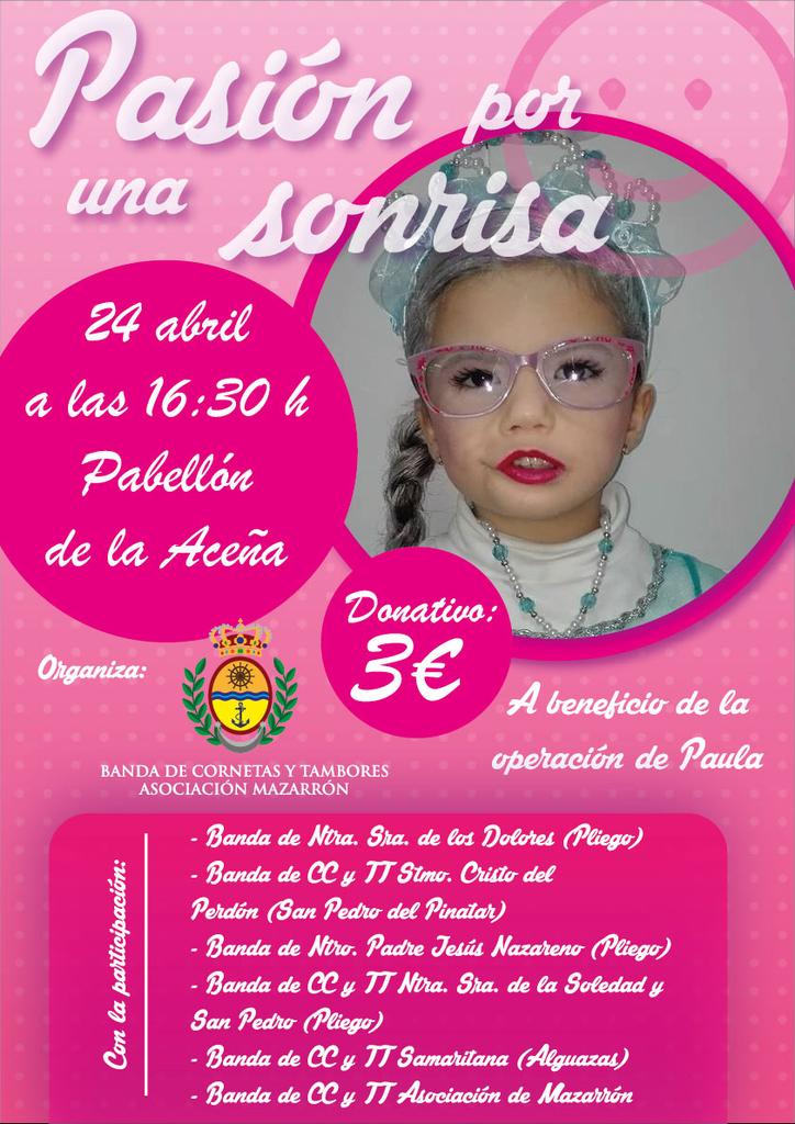 El día 24 de Abril nuestra musica sonara en Mazarrón por una buena causa...
