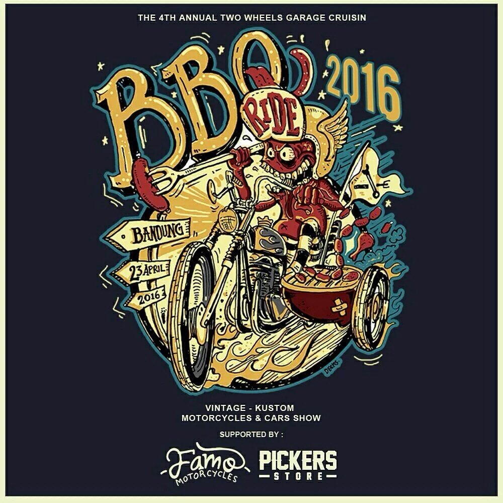 jangan lewatkan pagelaran kustom kulture terbesar di kota Bandung, 23 April ini. #BBQRIDE2016