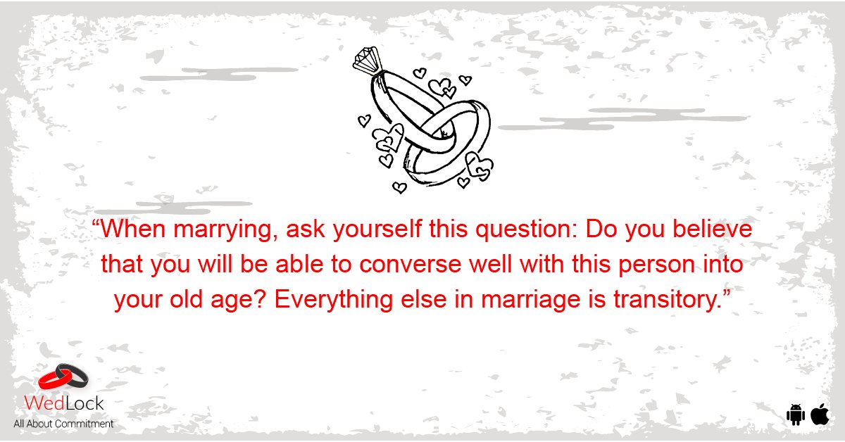 getwedlock's tweet photo. "Don't marry someone you can live with, marry the person who you cannot live without." #DecodingMarraige https://t.co/4s0lw3NSyi