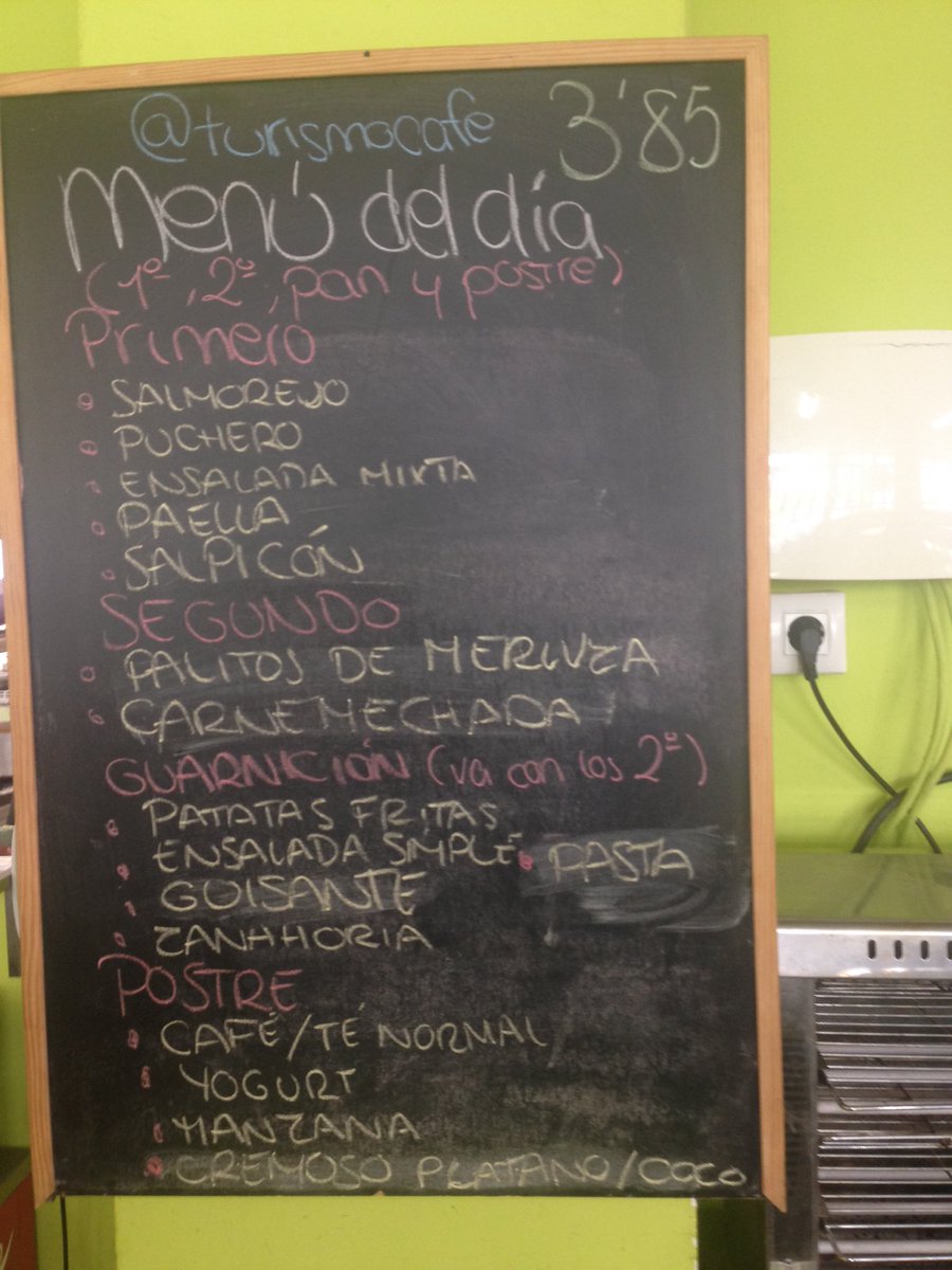 turismocafe's tweet photo. Menú del día 5 de abril por sólo 3,85€ https://t.co/tRjvi653cX