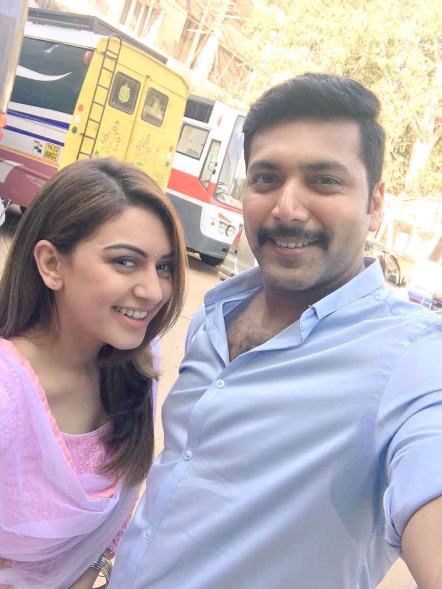 ihansika's tweet image. And we are back again 😘😘 #bogan   @actor_jayamravi