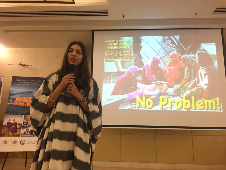 Noproblemdocu's tweet photo. @YasminKidwai introducing Solar Grandmammas at Kunzum Women Travel Mixer by Ajay Jain. #NoProblem #KunzumCafe https://t.co/tjZisC5J8Q