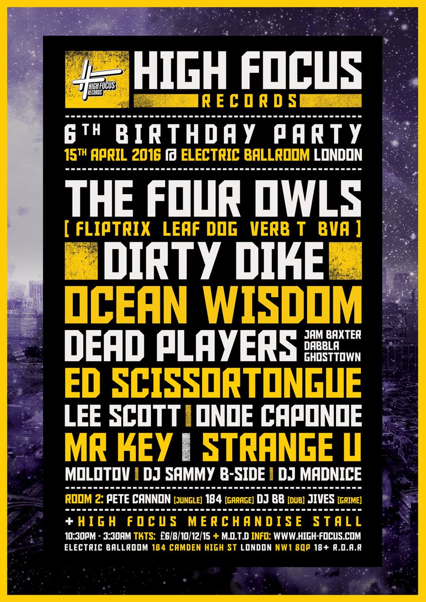 HighFocusUK's tweet image. The @HighFocusUK 6th Birthday Party is just around the corner! Dont Miss out! facebook.com/events/1506572…