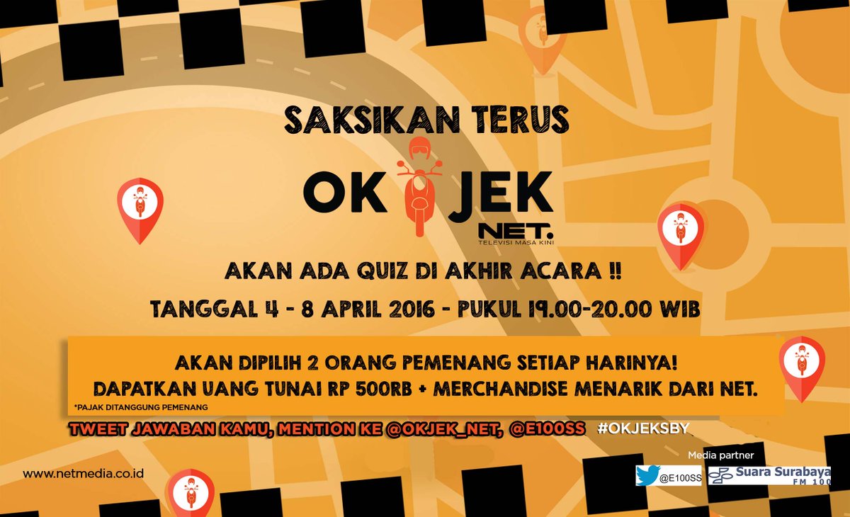 e100ss's tweet photo. #ADV Mau hadiah 500rb + merchandise dari @OKJEK_NET ? Tonton acaranya di Net TV dan ikuti kuisnya https://t.co/2k6MjKuRk2