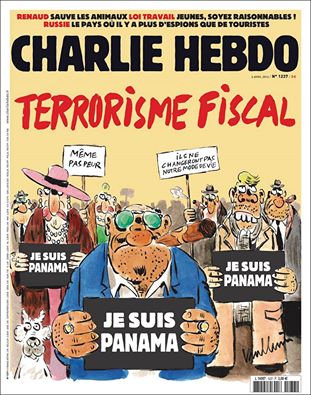 This is how the powerful of the world react to #panamapapers according to #CharlieHebdo #JeSuisPanama