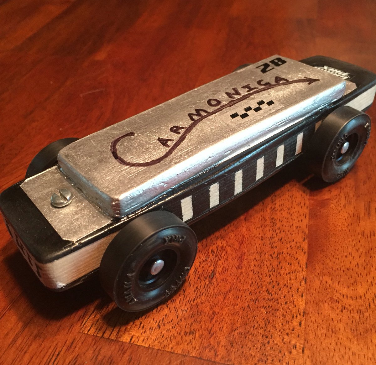 rrrrroach's tweet image. #Awanas #derbycar ready for racing! #carmonicaistooathing #noflats #allsharps