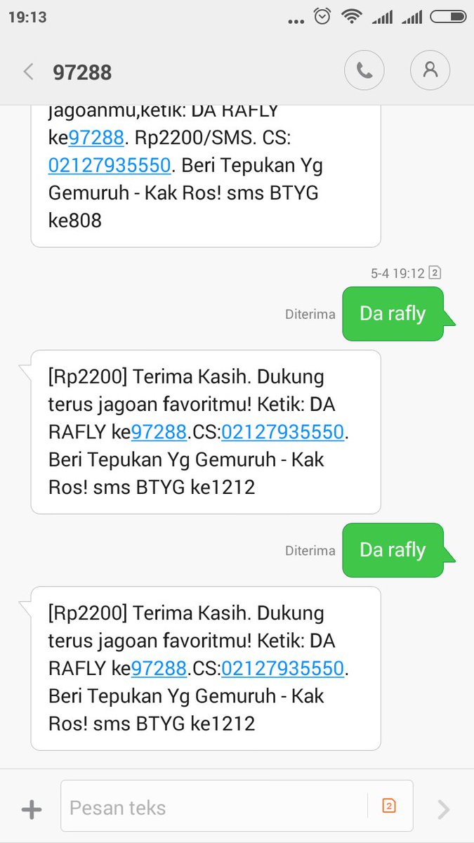 Y sms yg bayak buwat da rafly