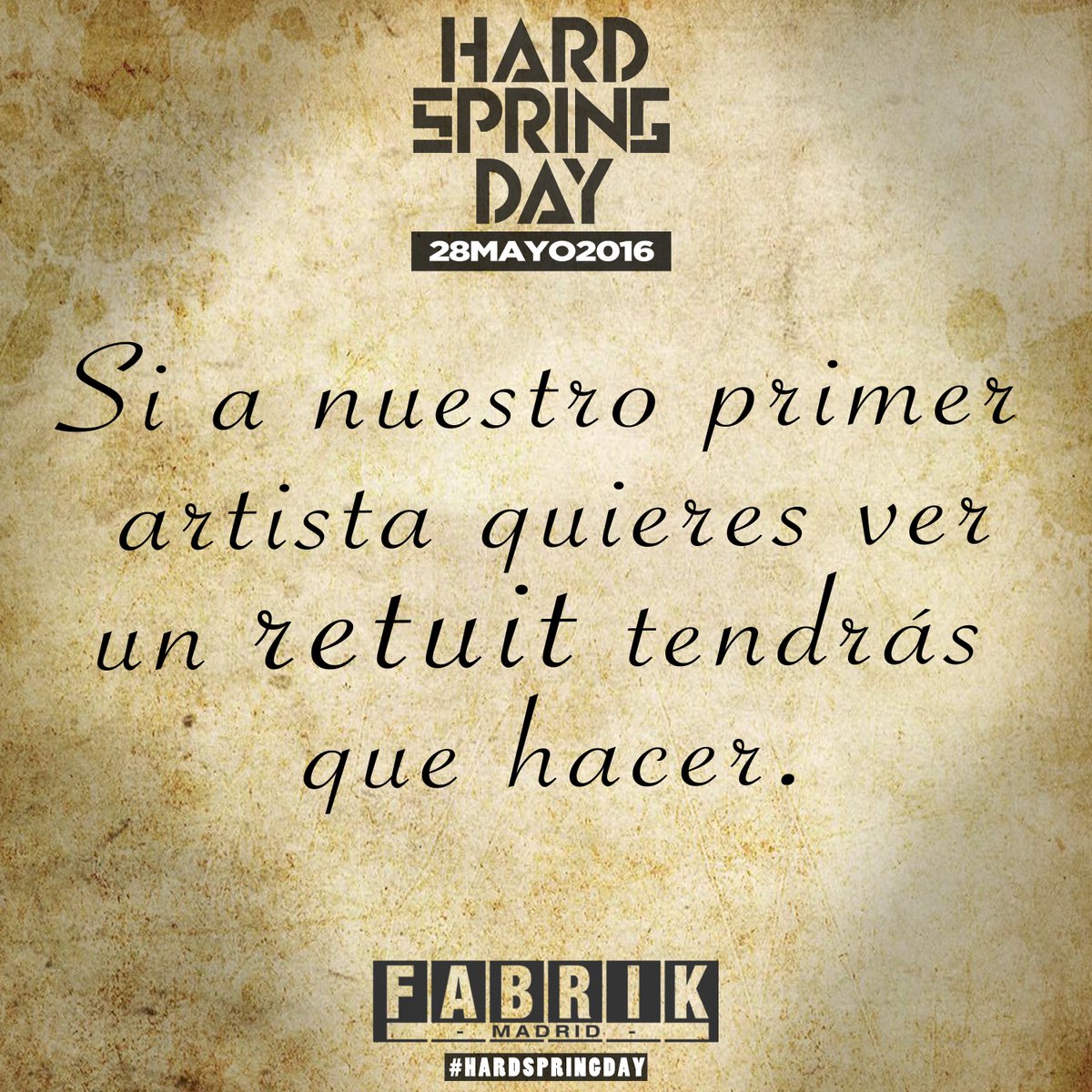 fabrikdiscoteca's tweet image. Comenzamos con la promoción de nuestra nueva fiesta de Hardstyle !!
Haz RT y entre todos podéis desvelar el 1 avance