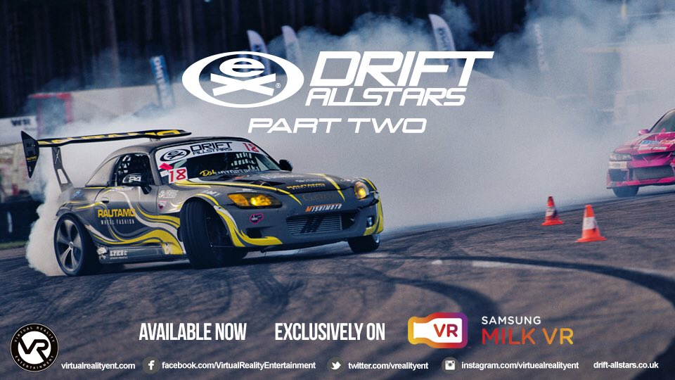 vrealityent's tweet photo. Our Extreme Drift Allstars #VR film is trending on #samsung #gearvr Part 2 available now exclusively on #milkvr https://t.co/8tgzWSZIOr