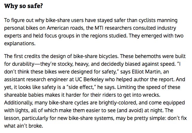 SusanShaheen1's tweet image. How Safe is Bikesharing? New study released;  citylab.com/commute/2016/0…  #dmo2015 #ce256 #bikesharing #sharedmobility