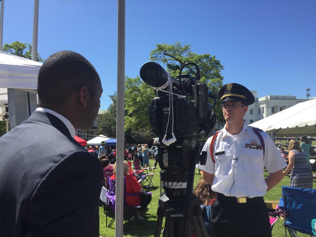 MarionMilitary's tweet photo. #MMI cadets stood out amongst the college students at #ACCSDay and did multiple interviews with #news agencies. https://t.co/sEbGkTXYEl