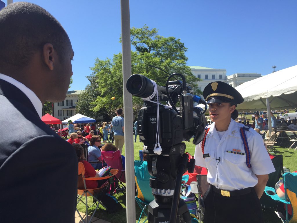 MarionMilitary's tweet photo. #MMI cadets stood out amongst the college students at #ACCSDay and did multiple interviews with #news agencies. https://t.co/sEbGkTXYEl