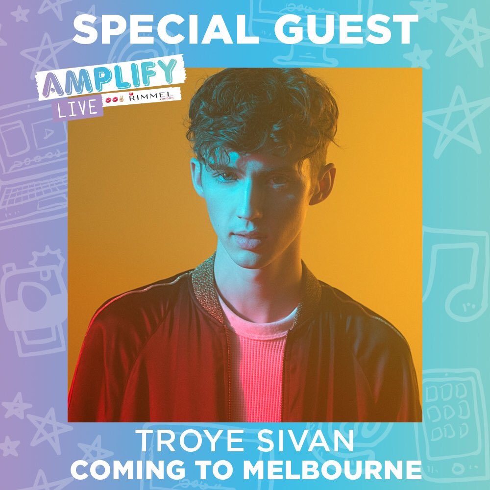 AllTroyeNews's tweet photo. Who's excited for Troye Sivan to be at @thisisamplify on Thursday?!? π#AmplifyLIVE #AmplifyMelbourne #AmplifyTroye https://t.co/qoh0GzUeFl