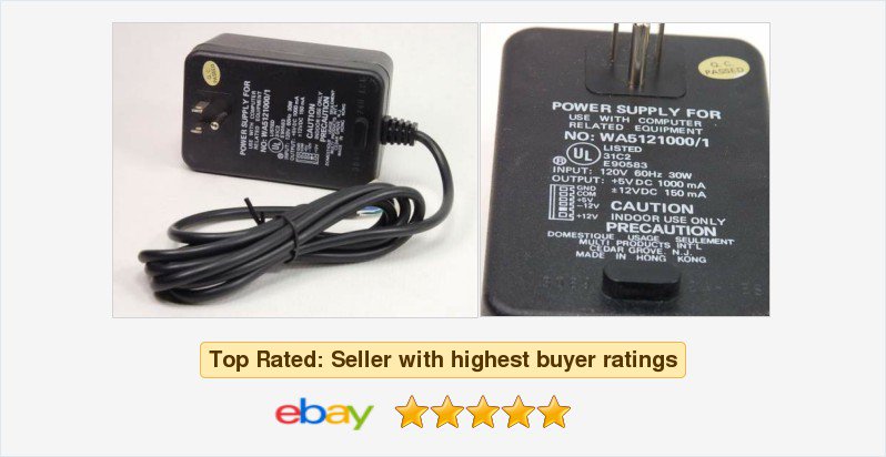 ElecSurplus's tweet image. MULTI PRODUCTS - WA5121000/1 - P/S. Out: +5VDC 1000mA, 12VDC 150mA. #multiproduct ebay.com/itm/2219186780…