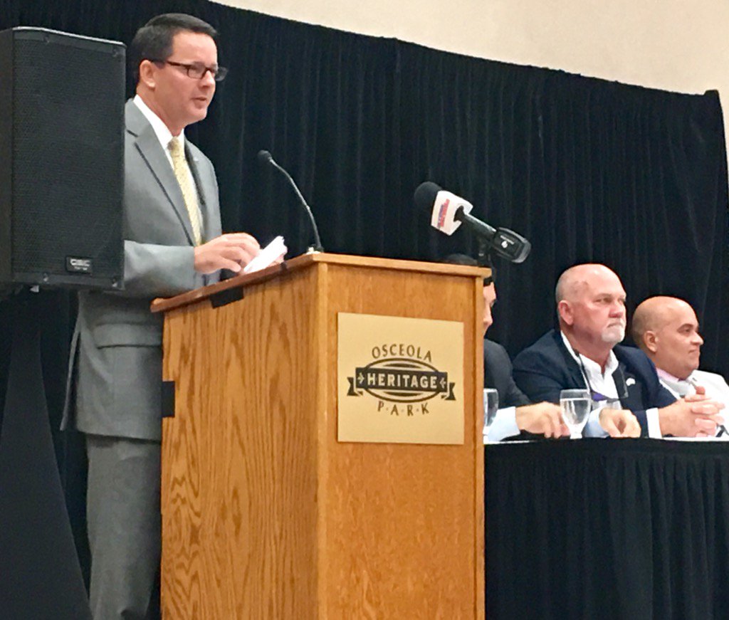 John Newstreet thanks Osceola Co. Legislative Delegation for "knocking it out of the park" this year! <a href="/CEO_KOCCoC/">KissimmeeChamberCEO</a>