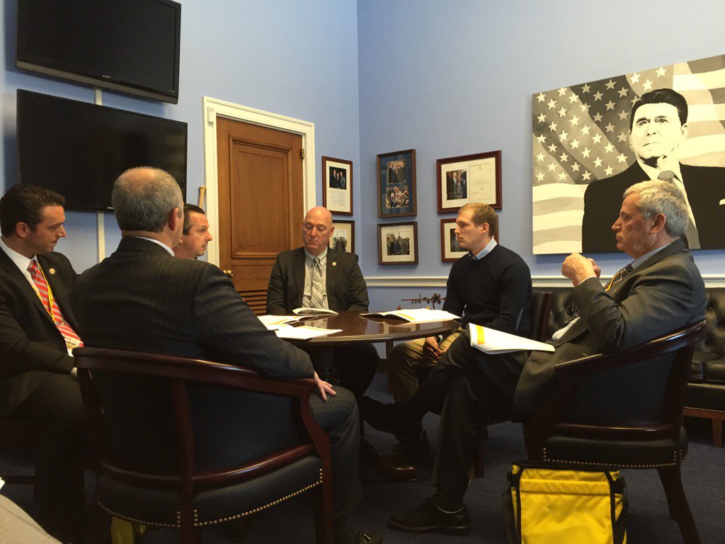 IAFFLocal4416's tweet photo. Meeting with Rep. Stutzman's staff #IAFFLegCon #FireFighterIssues https://t.co/khQV79urUj