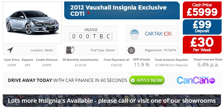 CanCanCar's tweet photo. We offer a 60 second #FinanceDecision and @TheTCW can help you drive away in one hour! #CanCan #UsedCars #Wales. https://t.co/4ams37Z0R1