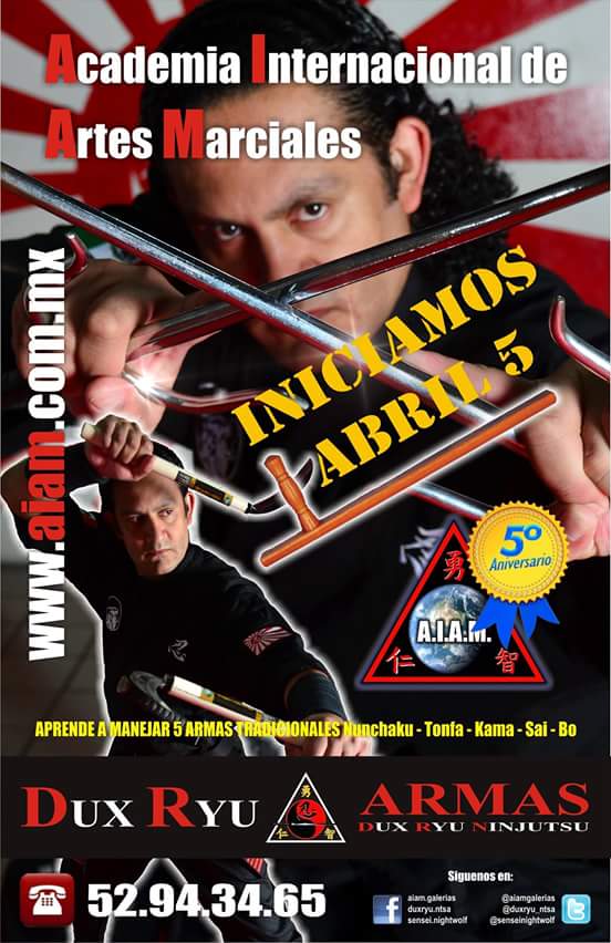 senseinightwolf's tweet photo. Hoy 7 pm en AIAM Galerías inicia el grupo Dux Ryu Armas. Ven a una clase de prueba. Iniciamos con Tonfa.
No faltes!! https://t.co/iEke30Hz6W