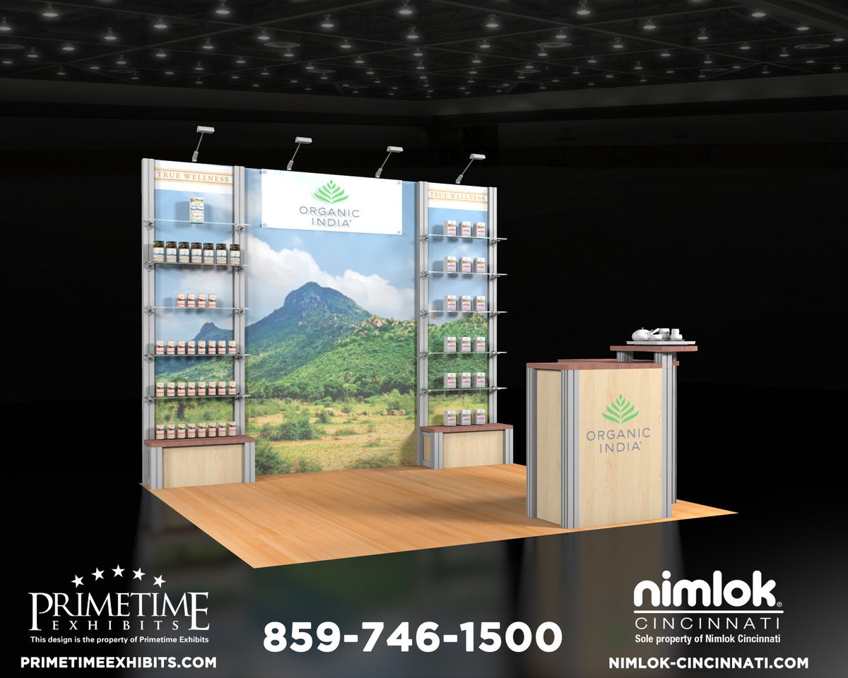 nimlokcincy's tweet photo. #Nimlok can give you with plenty of #TradeShow shelf space! Here is an @OrganicIndiaUSA display showing just that! https://t.co/QihBcGTz1n