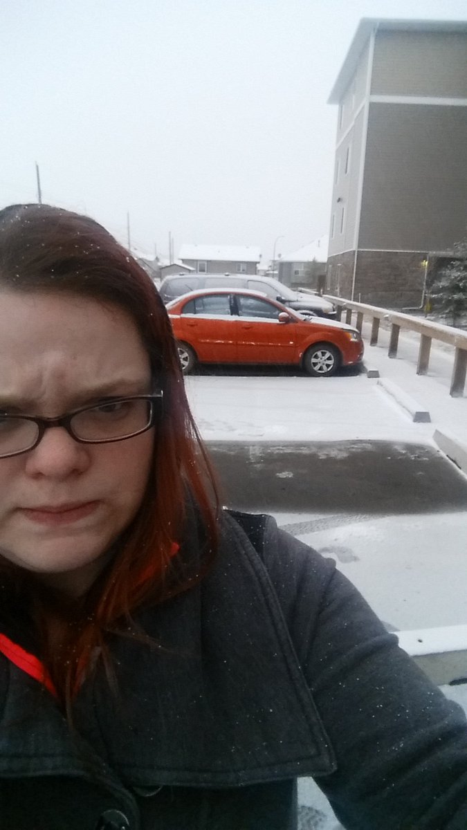 JanneHudson's tweet photo. April 5th and it's snowing. #onlyinalberta https://t.co/umQZV88dIL