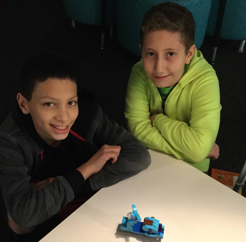 DWE_Library's tweet photo. @Maker_Kid_ G &amp; H followed directions to make this awesome scooter! #LEGO https://t.co/YP0ShEwrgN