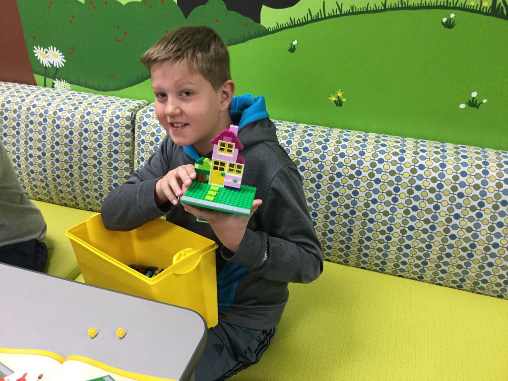 DWE_Library's tweet photo. @Maker_Kid_ D is making a Lego house! #LEGO https://t.co/iWLGTwEZDu