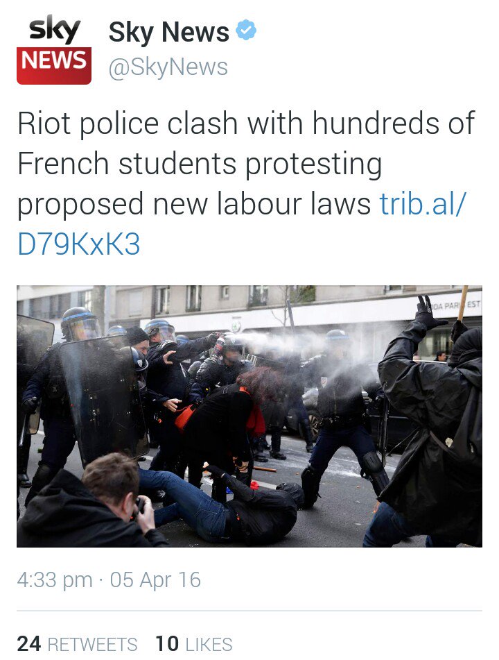 Dag_Stevens's tweet photo. #StudentsRiots #SaveUon happening at same time in Kenya and France @CapitalFMKenya @SkyNews compare and contrast https://t.co/nr2lLox1Ns