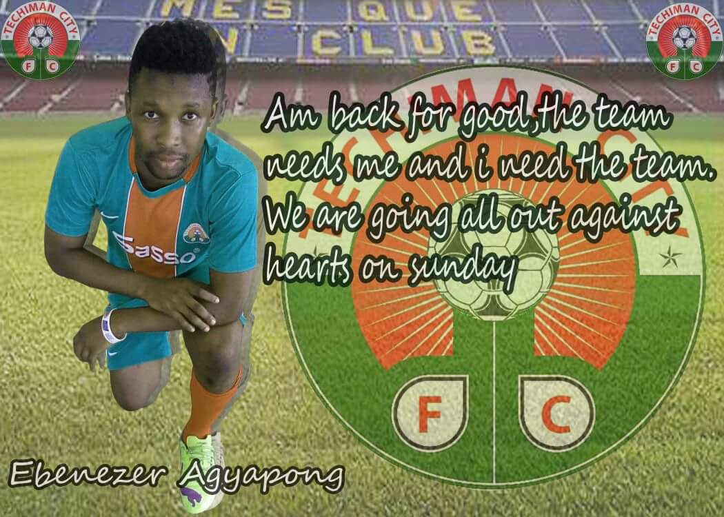 TechimanCity's tweet photo. Am back for good.We are going all out against @HeartsOfOakGH 
#Ebenezer_Agyapong
#therealcitizens https://t.co/PA3dAwJjVl