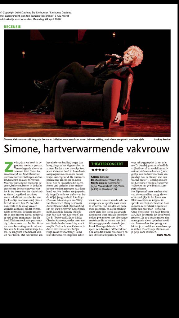 Prachtige recensie in Dagblad De Limburger!