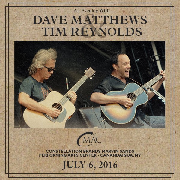 davematthewsbnd's tweet photo. Dave&amp;Tim will play a special acoustic show on Wed, July 6, in Canandaigua, NY. For all info: https://t.co/KnfBSedjP9 https://t.co/XGcApsakB7