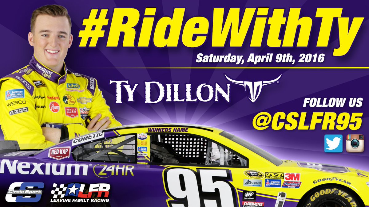 LFR95's tweet photo. It's getting down to the final couple of days to enter for #RideWithTy! Don't miss your chance to win! #NASCAR https://t.co/l8gqqXDkq9