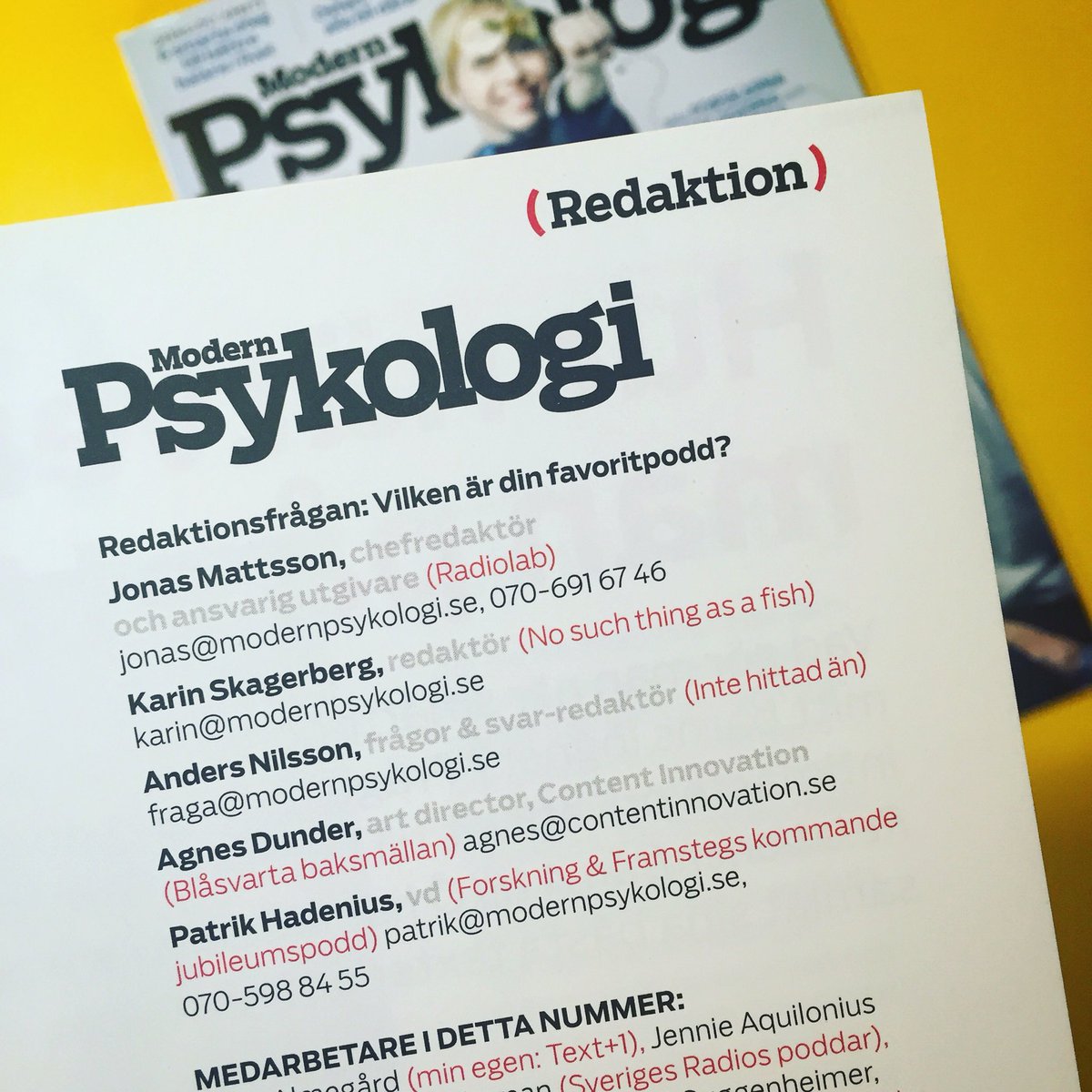 Dunderbra's tweet photo. För en gångs skull kunde jag svara något vettigt på redaktionsfrågan i @modernpsykologi Ping! @bsbaksmallan https://t.co/n6wcAQc3HM