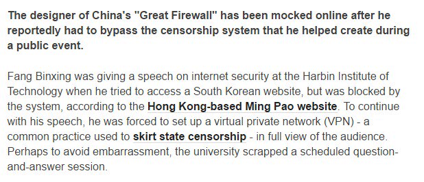 pourmecoffee's tweet photo. "I'm sorry, Fang. I'm afraid I can't do that." 

"China's Great Firewall blocks its creator" https://t.co/ztKSmJAuav https://t.co/T88mui821i