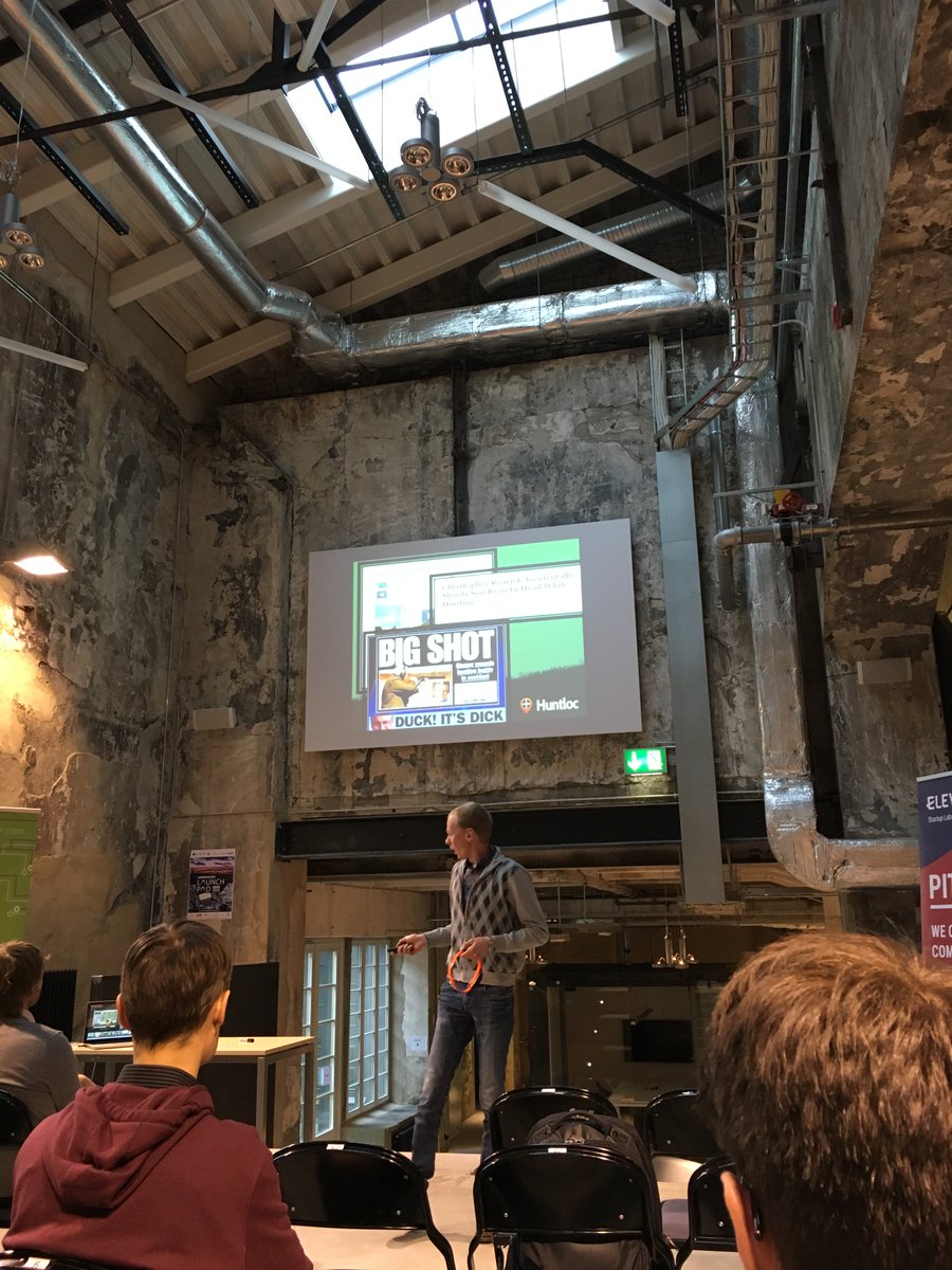 hardwareP's tweet photo. Now we have @huntloc talking about how they can track you and hunting dogs in the wild #launchpadTLN https://t.co/uGUrCm84XV