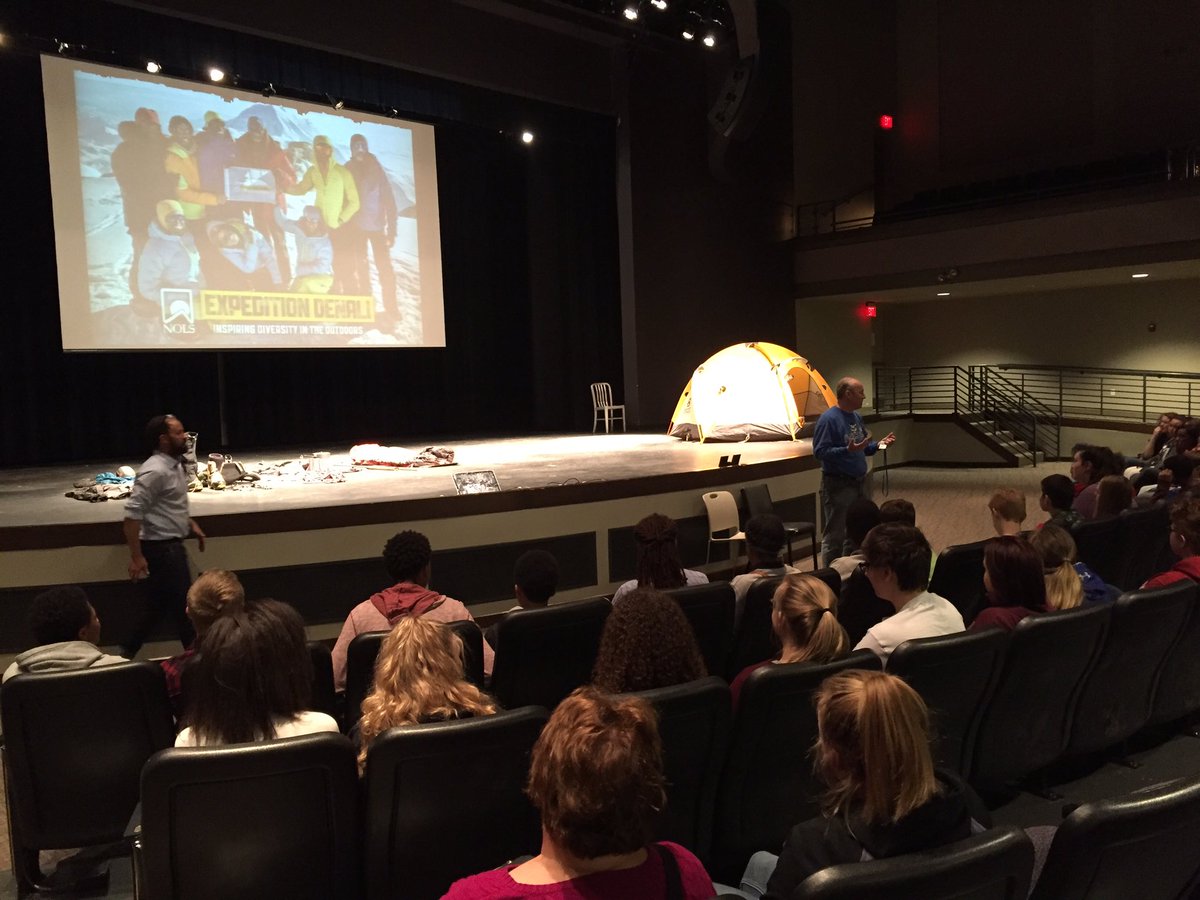 JennJonez's tweet photo. Happening now! @ExpDenali Scott Briscoe sharing his #EMPOWERMENT story to #optoutside @mrhmiddleschool https://t.co/SpKvfnSj5b