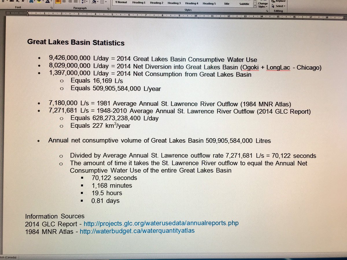 waterbudget's tweet photo. It takes <20 hours for St. Lawrence River outflow to equal net Annual #Water Consumption of Great Lakes Basin https://t.co/MjSMl2yBwZ
