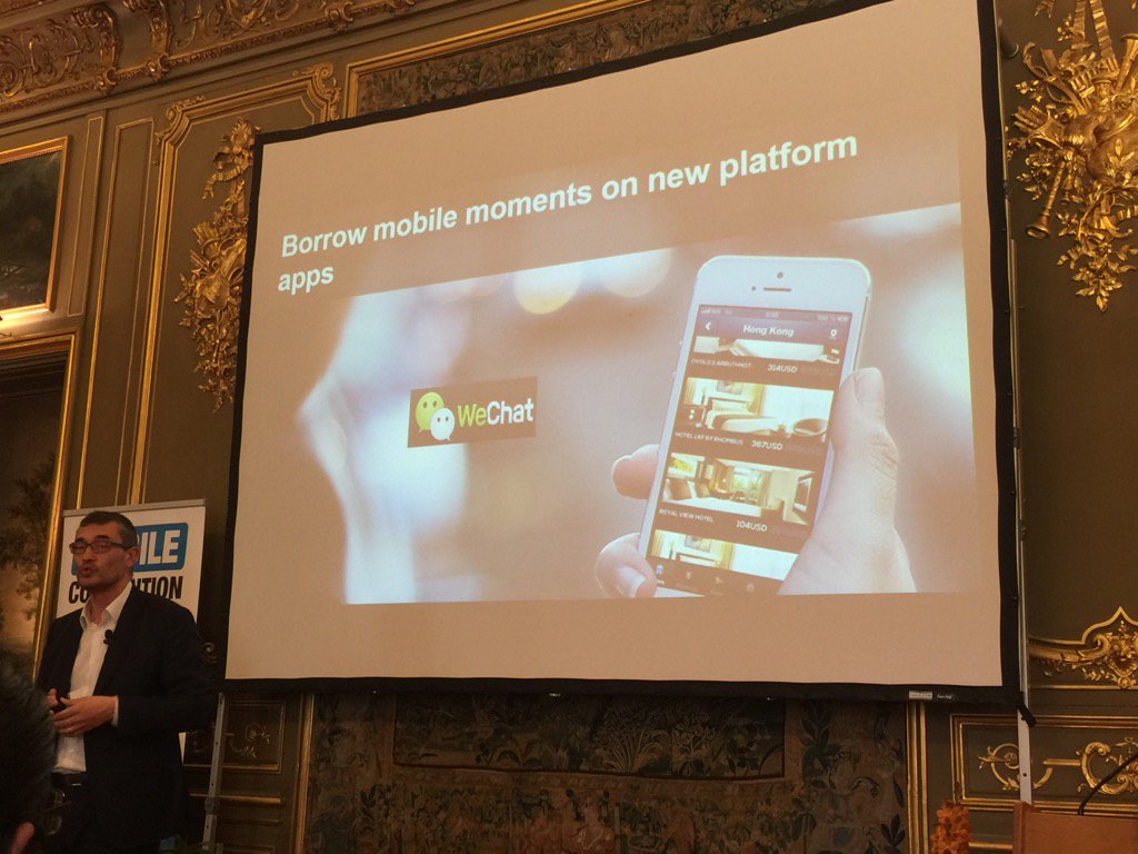 tbensoussan's tweet photo. Future of Mobile Apps : Messaging Apps as a Platform #WeChat #mobilecon2016 @Thomas_Husson https://t.co/wLIn8ki8uX