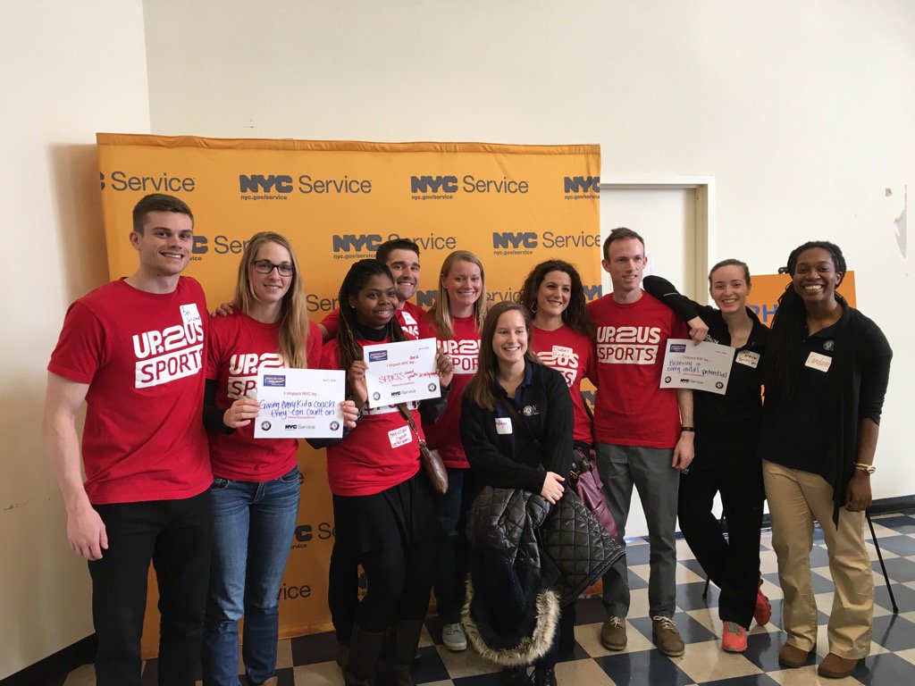 CoachXAmerica's tweet photo. We are celebrating service with @NYCService! #LeapIntoService #Mayor4Service @NYCCouncil https://t.co/XjIq9bmPig